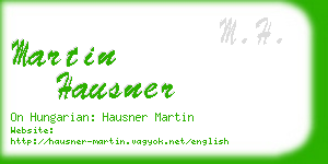 martin hausner business card